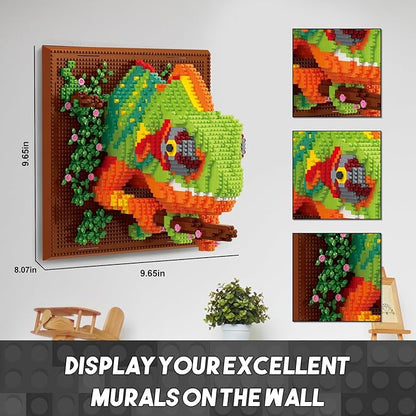 Chameleon Micro Mini Building Block Sets for Adults, No Compatible with Lego, 3D Animals Wall Art Kits for Home Wall Decor & Table Display, Creative Toy Gifts for Kids Teens Boys Girls (2688 PCS)