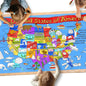 Gatherfun USA Coloring Activity - Large 31.5x 72 Educational Poster - Ideal for School Events & Birthday Parties, Multi-Use as Classroom Wall Décor or Table Cover