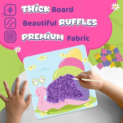 jackinthebox Poke Poke Art – Bugs Theme, Mess-Free Fabric Art and Craft, Flower Pressing Kits, Gift for Kids, Toys for Girls and Boys Ages 4 5 6 7 8
