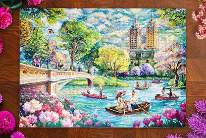 Bow Bridge Boating | Traditions by Mosaic Puzzles - 1000 Piece Puzzle