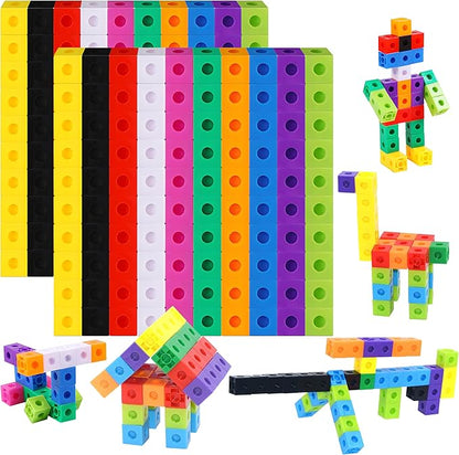 SpriteGru 200PCS Math Linking Cubes, Connecting and Counting Snap Blocks for Early Learning, Educational Toy for Preschool, Kindergarten, Homeschool