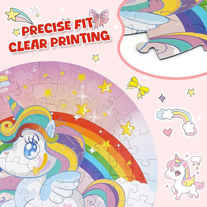 Kids Large Floor Puzzle -Educational Floor Puzzles for Kids, Best Gifts for 3-6 Years Old Girls, 70 Large Pieces, Puzzle for Boys and Girls 3+, Gift for 4-8 Years Old (Unicorn Puzzle)