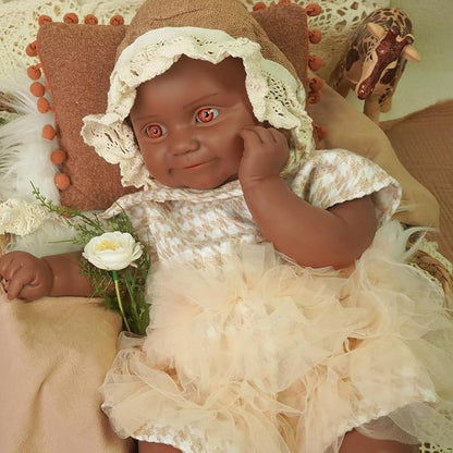 Reborn Baby Dolls Silicone Full Body 18.1in Weighted Real Life Open-Eyes Girl Dolls Lifelike Newborn Baby Soft Body Flexible Limbs Not Vinyl