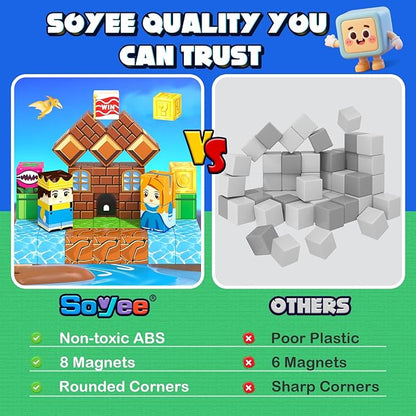 Magnetic Blocks 100PCS Magnetic Building Blocks Cubes Kids Boys Girls Toys for Ages 3-5 5-7 8-10 STEM Sensory Learning Building Magnet Toys 3-12 Year Old Girls Boys Birthday Gift