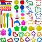 FRIMOONY Plastic Dough Tools, Various Animal Molds, Rolling Pins, for Creative Dough Cutting, 45 PCS