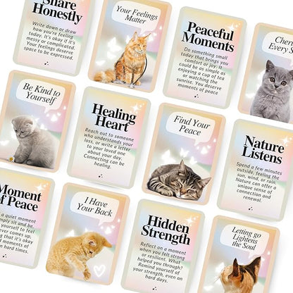 CATCHYOURDREAMS Cats for Comfort - 50 Inspirational Affirmations and Positive Activities for Healing and Peace - Stress Relief and Mindfulness Grief Cat Bereavement Sympathy Gift for Women