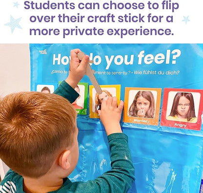 hand2mind Express Your Feelings Pocket Chart, Emotions Chart for Kids, Classroom Decorations for Preschool Teachers, Daycare Decor, Social Emotional Learning Activities, Calm Down Corner Supplies