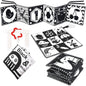 KUANGO Newborn Toys Black and White Baby Toys 0-3 Months High Contrast Baby Toys for Newborn - High Contrast Baby Soft Book Infant Tummy Time Toys Crinkle Sensory Toys for Brain Development