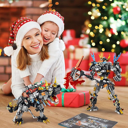 STEM 2 in 1 Carnotaurus Dinosaur Building Kits, Compatible with Dinosaur Set, Transforming Mech Robot Building Sets for Adults, Educational Gift Toy for Kids Boys 6-10 (507 PCS)