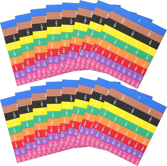 16 Sets Fraction Tiles Set for Math Classroom Fractions Manipulatives Math Learning Manipulatives for Home School Supplies