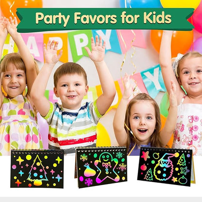 ZMLM Scratch Art Party Favors: 36 Pcs Birthday Gifts Goodie Bags Stuffers Rainbow Scratch Paper Craft Notebooks for Kids 4-8 Classroom Prize Students End School Supplies Toy Girls Boys Return Gift