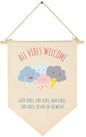 FYSIA All Vibes Welcome -Guidance Counselor Therapy Classroom Decor-Emotions-Mental Health Flag -Good Vibes Only-Feel Feelings Banner-Canvas Hanging Pennant Flag Banner Wall Sign Decor-Door Sign