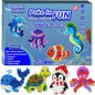 JRD&BS WINL Magical Ocean Animal Poke Art - Dolphin, Jellyfish, Seahorse, Turtle, Octopus | No-Mess Craft Kit for Kids 4-9 | Marine Biology Learning Toy | Creative Gift for Preschoolers