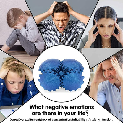 Gear Ball 3D Printed Cube Fidget Toy,Gear Sphere Fidget Toys,Sensory Toys for Stress and Anxiety Relief, Desk Toy Fidget Spinners,Stocking Stuffers for Adults & Kids Gift (Galactic Blue, 3.1 Inch)