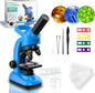 Kids Microscope,40-1600x Microscope Kit for Kids Beginners Children,STEM Kit,Prepared Slides,LED Light and Configured Various Operating Tools- Science Experiment Toy for Kids Ages 6-12