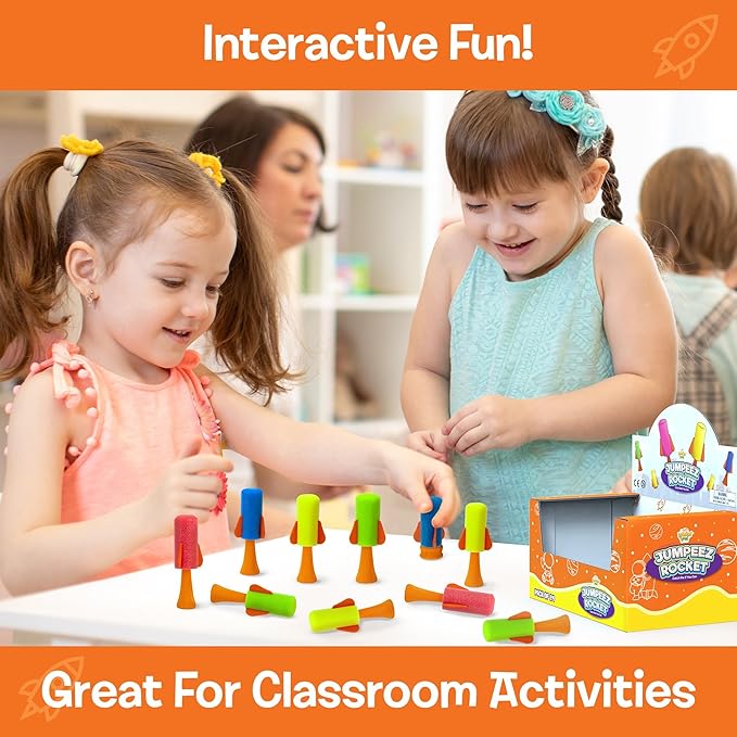 IPIDIPI TOYS Jumpeez Jumping Rocket Poppers – 24-Pack Spring Launcher Toys for Kids – Halloween Toys for Trick or Treat, Halloween Goodie Bag Stuffers, Birthday Party Favors for Boys & Girls