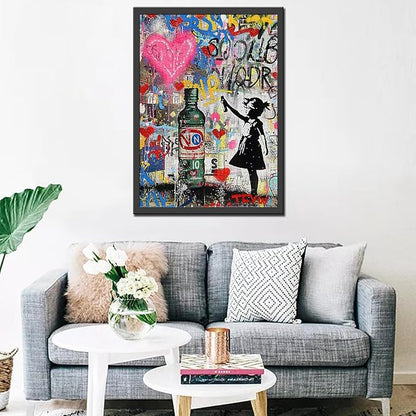 Tucocoo Banksy Style Jigsaw Puzzle 1000 Pieces Puzzles for Adults, Graffiti Girl Street Art Jigsaw Puzzles for Challenging Family Activity Games Colorful DIY Handwork Puzzle for Home Decor Gifts