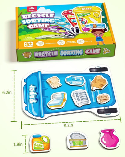 Coogam Montessori Toys for 3 Year Old, Magnetic Garbage Recycling Sorting Toy - Waste Category Classification and Environmental Awareness Learning Educational Gift Toy Game