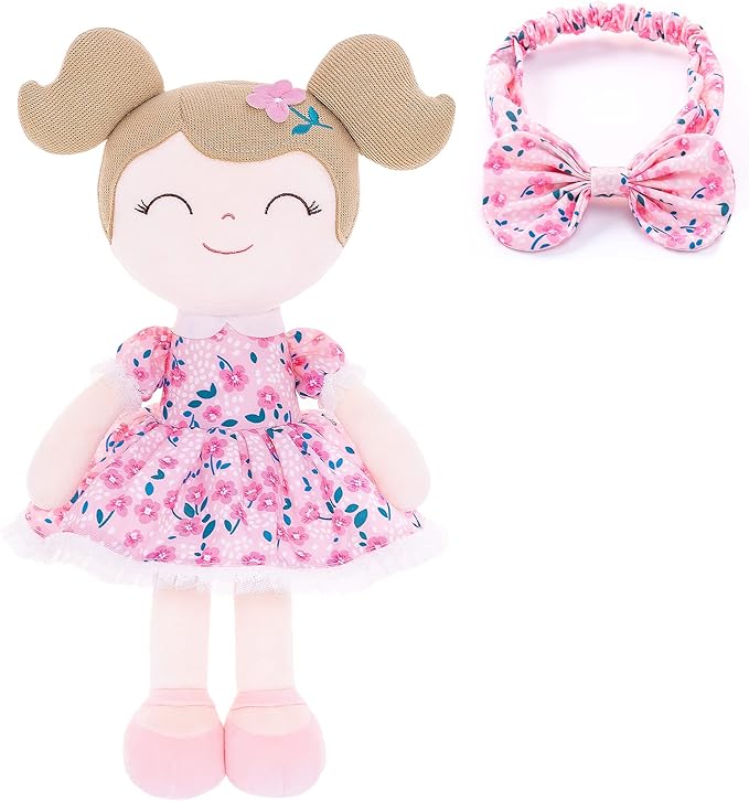 Gloveleya Personalized Doll with Your Name - Cute Red Cherry Color Custom Soft Plush Doll for Girls Plush Doll Customized Gifts - Muñecas de Trapo Personalizadas para Niñas