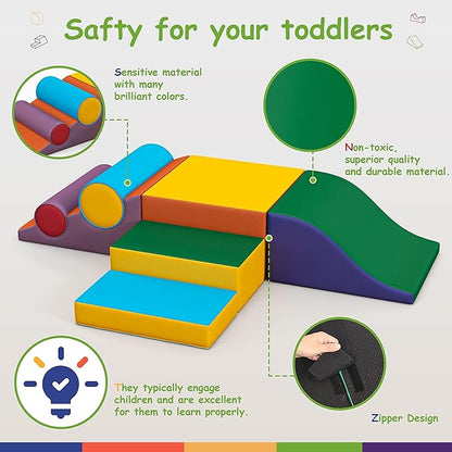 Betterhood Climbing Blocks - Kids Soft Foam Activity Playset - Toddler Soft Couch Climber Gymnastics Equipment for Crawling and Sliding at Home, Preschool