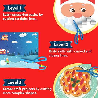 Skillmatics Scissor Skills Activity Book - Snip Snip, 25 Fun Cutting & Creative Activities for Preschoolers, 2 Child-Safe Scissors, Fine Motor Skills, Felt Craft Kit, Gifts for Kids Ages 3, 4, 5, 6, 7