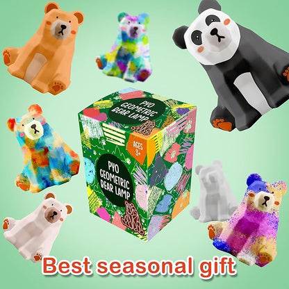 Goodyking Paint Your Own Bear Lamp Kit, DIY Geometric Bear Night Light, Arts & Crafts for Kids Ages 8-12, Painting Kit for Girls Boys Age 4 5 6 7 8+, Art Supplies Creative Gift for Birthday, Party