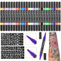 Ponhey Temporary Tattoo Markers for Skin, 24 Body Markers+67 Large Tattoo Stencils,Dual-End Tattoo Pens,Fine Lines with Cosmetic-Grade,Flexible, Skin-Safe Face Paint Kit for Kids Teenage Adults