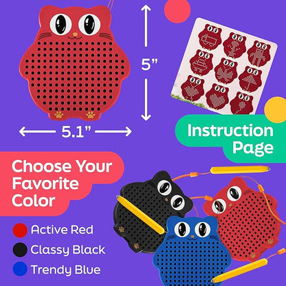 Magnetic Drawing Board for Kids & Toddlers with Beads and Magnet Stylus Pen - Magnetic Travel Toy for Airplane & Car Ride Activities for Kids