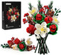 iATOM Christmas Rose Bouquet Building Set, Artificial Flowers Botanical Collection for Adults - Gift for Christmas & Valentines Day - Home Office Table Centerpiece Decor - 11012