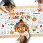 Family Fun Thanksgiving Activity Poster - 31.5 x 72 Inches, Turkey-Themed Thanksgiving Day Party, Versatile Paper Coloring Banner/Table Cover for Fall School Parties and Special Events Decoration
