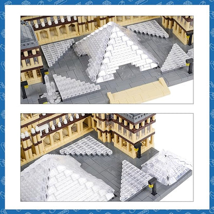 Architecture Louvre Micro Building Blocks Set, 3377 PCS World Famous Architectural Model Educational Toys Building Bricks