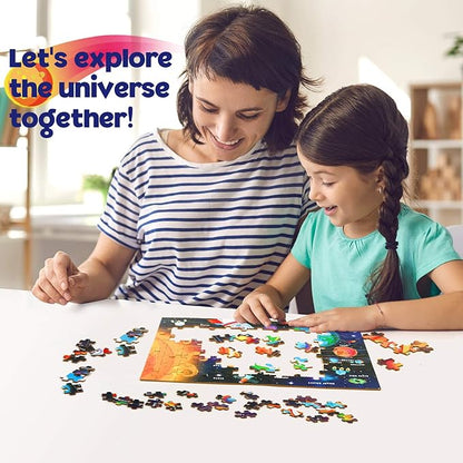 SYNARRY 100 Piece Puzzles for Kids, Space Puzzle for Kids Ages 4-8 Solar System Puzzle, 100 Pieces Puzzles for 3 4 5 6 7 8 Year Olds Boys Girls Childrens, Planets with Names