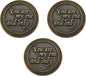 Bulk Set of 3 Romantic Love Expression Coins, You are My One & Only, You Mean The World to Me, Anniversary Pocket Tokens for Date Night, Love Gift for Men & Women, from Him or Her