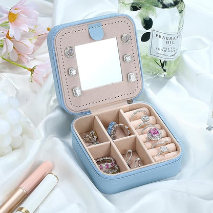 Parima Bridesmaid Gifts for Wedding Day, Bridesmaid Gifts for Women | Bridesmaid Proposal Gifts Unique Gifts | Wedding Travel Essentials Small Jewelry Box | Travel Jewelry Case - Letter S, Sky Blue