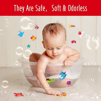 41PCS Marine World Jelly Stickers, Mermaid and Ocean Creatures Thick Window Door Decors Removable Reusable Gel Clings Decals for Kids Toddlers Kids Home Classroom Animal Party Supplies (Not Edible)