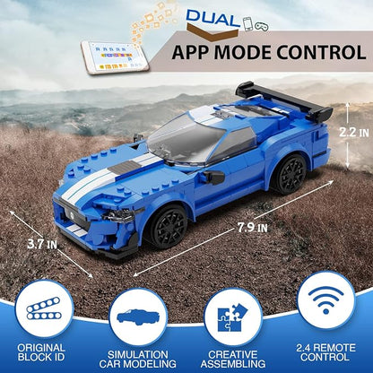 WISEPLAY Build Your Own RC Car Kit for Kids | 325-Pieces STEM Building Toys for Boys and Girls | Perfect Christmas & Birthday Gift for 6-10 Year Olds (Blue)
