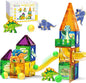 Dinosaur Magnetic Blocks Set, Upgrade DIY Magnets Building Blocks for Kids, 60 Piece Magnets Tiles for Boys and Girls Learning by Playing Games to Improve Imagination and Creativity