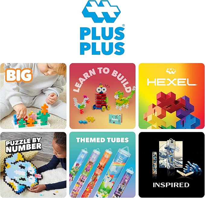 PLUS PLUS 240 Piece Interlocking Building Blocks for Kids, Open Ended Connecting Toys, STEM Bin Classroom Mini Manipulatives - Pumpkin Spice Mix Play Tube