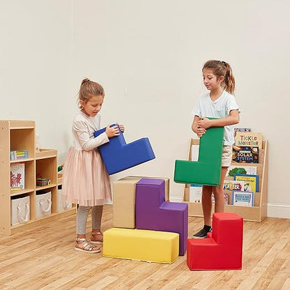 ECR4Kids SoftZone Brainy Building Blocks, Foam Puzzle, Assorted, 7-Piece