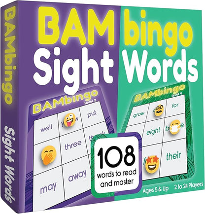 THE BAMBINO TREE Sight Word Bingo Game Level 3 & 4 - Learn to Read Vocabulary for 1st 2nd 3rd Grade Kids - Dolch's Fry's Site Words Reading Game
