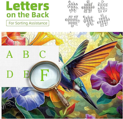 Hummingbird Flowers 500 Piece Jigsaw Puzzle for Adults - Family Fun, Challenging Puzzle Game, Birthday Party Gift Idea