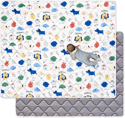 Odorless Premium Foam Baby Play Mat, Soft Microfiber Fabric Crawling Mat for Floor- Comfortable and Hypoallergenic, Non-Slip Cushioned Floor Playpen mat for Infants,Babies,Toddlers