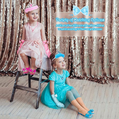 Girls Princess Dress Up Shoes and Jewelry Boutique DISHIO Upgraded Princess Shoes and Accessories with 4 Pair of Princess Play Shoes and Jewelry Set for Toddlers Little Girls Aged 3 4 5 6