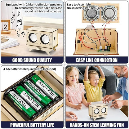 STEM Projects for Kids & Adults, Bluetooth Speaker Toy Set, DIY Science Experiment Electronics Kit, Beginner's Starter Set, Idea Gifts for Teenage Boy Girl Ages 10 11 12