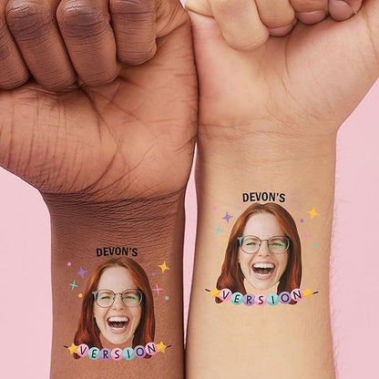Big Dot of Happiness Custom Photo In My Party Era - Celebrity Concert Party Favors - Fun Face Temporary Tattoos - Set of 12