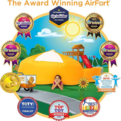 The Original Patented AirFort - Build A Fort in 30 Seconds, Inflatable Fort for Kids, Play Tent for 3-14 Years, A Playhouse Where Imagination Runs Wild, Fan not Included (Creamsicle Orange)