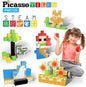PicassoTiles 103 Pieces 1" Magnetic Toy Building Block Cubes Building Block, 3D Cube Construction Cubes Magnet Sensory Toys Gifts Educational with Free Idea Book for Kid, Boy, Girl & Toddler PMC103