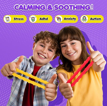 Sensory Fidget Toys for Kids Adults - 8 Pack Stretchy Fidget Bracelet | Texture & Calming Autism Sensory Toys for Special Needs Autistic Children | Calm Down Toy for Toddler Girls Boys