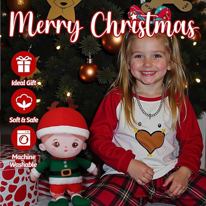 OUOZZZ Christmas Soft Baby Doll Toys for 1 Year Old Girl Gifts | Christmas Plush Toys Gift Collecting and Decorating for Toddlers Kids Infants 15"