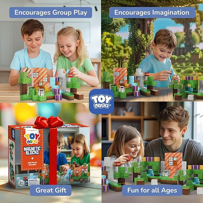 Magnetic Blocks, 108 Pcs Build Mine World Magnet Building Blocks Set for Kids Age 3+ Year Old Boys Girls, Magnetic Construction Building Toy for Toddler